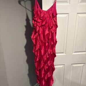 Elegant Pink Ruffle Dress